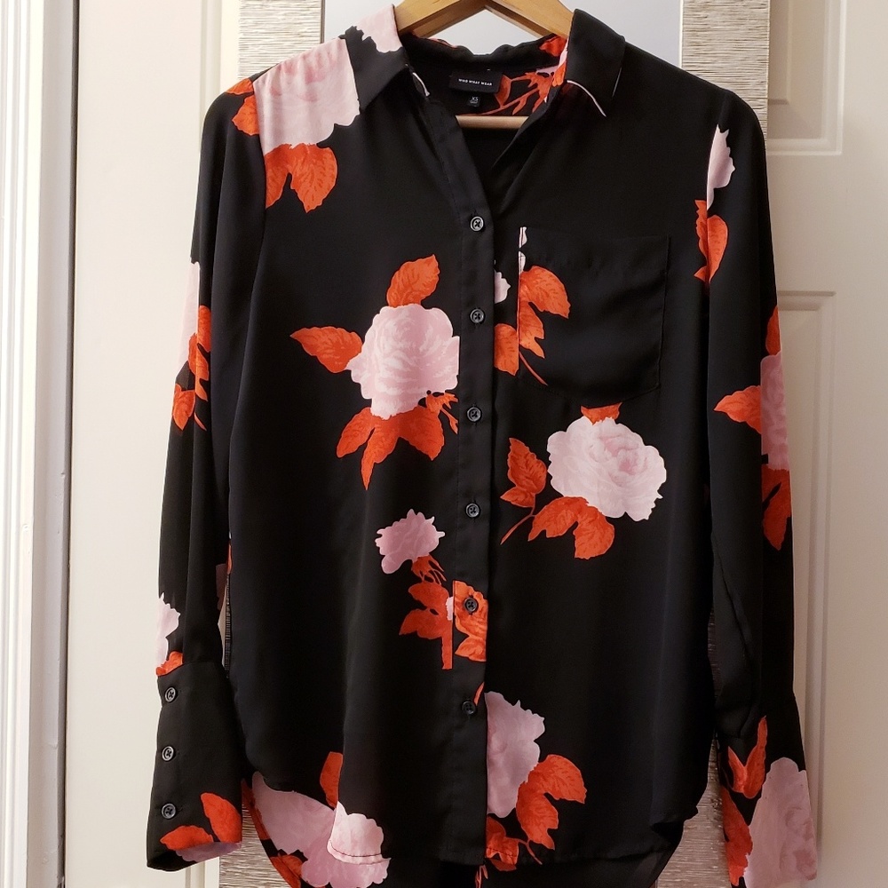Black Blouse with Roses